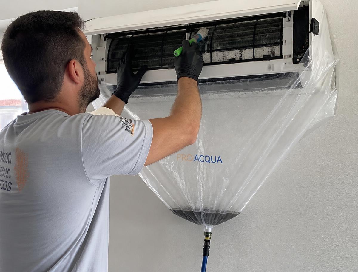 Higienização de unidade interna de ar-condicionado